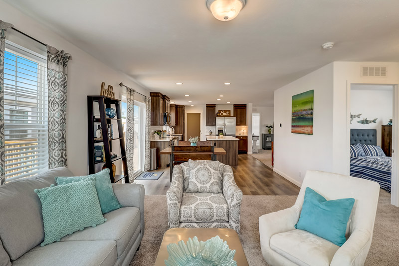 View of a living room at Lakeside Conestoga