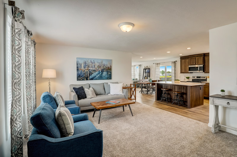 Inside a living room at Lakeside Conestoga